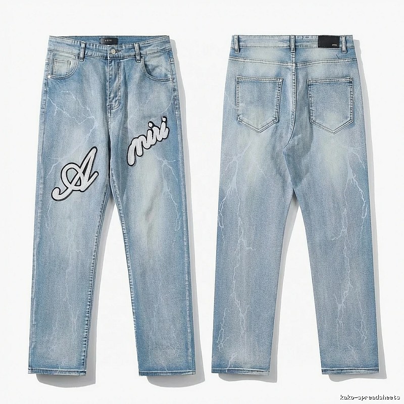 AMIRI Lightning Style Light Blue Jeans