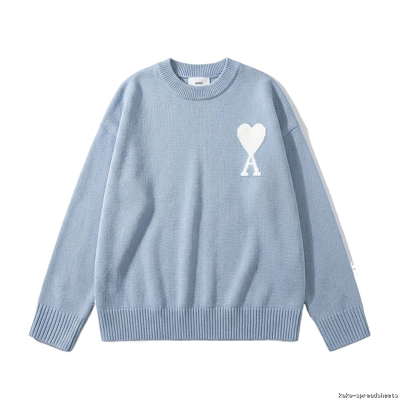 AMIRI Love Simple Style Blue Sweater