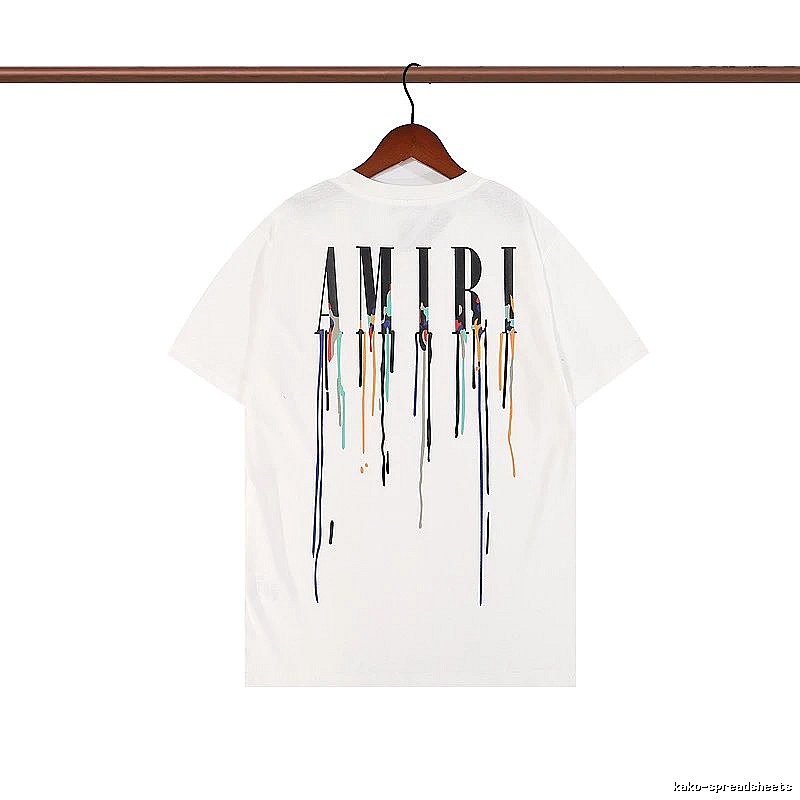 Amiri Patterned Graphic T-shirt White Blue Amiri with Polished Detail
