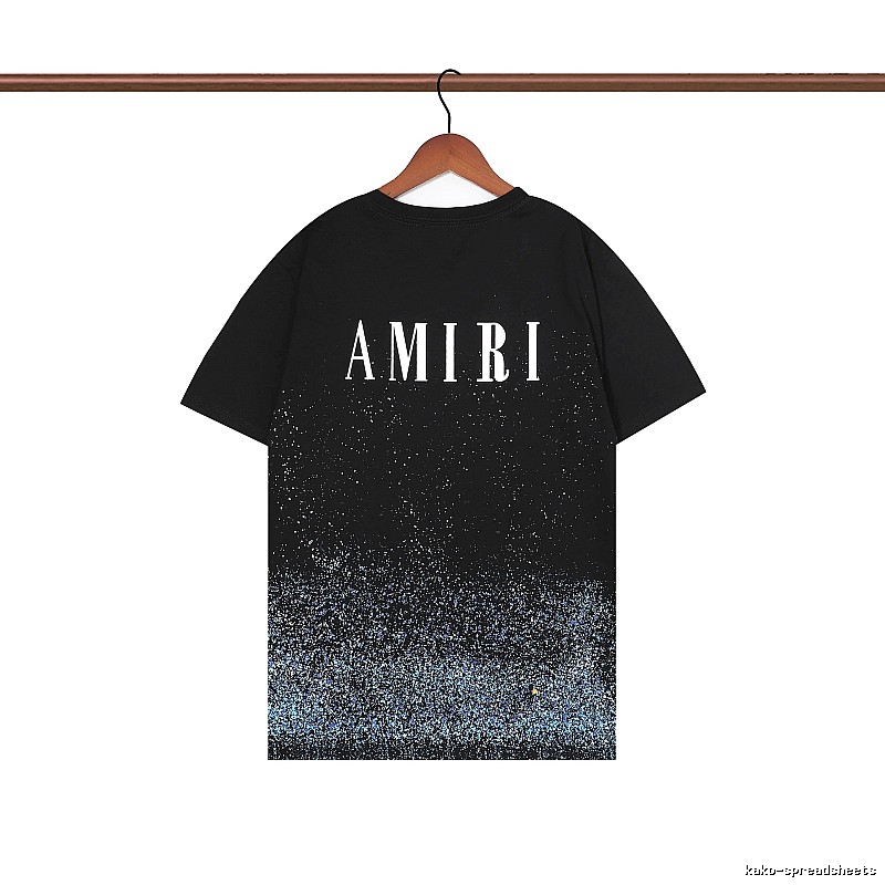 Amiri Premium Style Graphic T-shirt White Blue Amiri for Resort Outfits