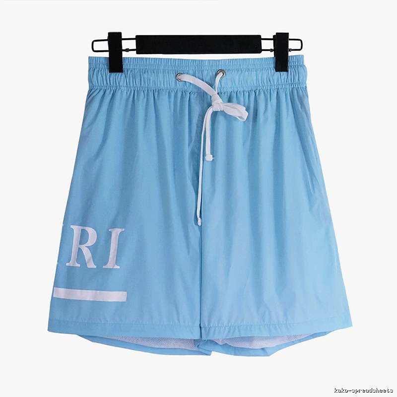 AMIRI Print Collection Street Style Light Blue Shorts