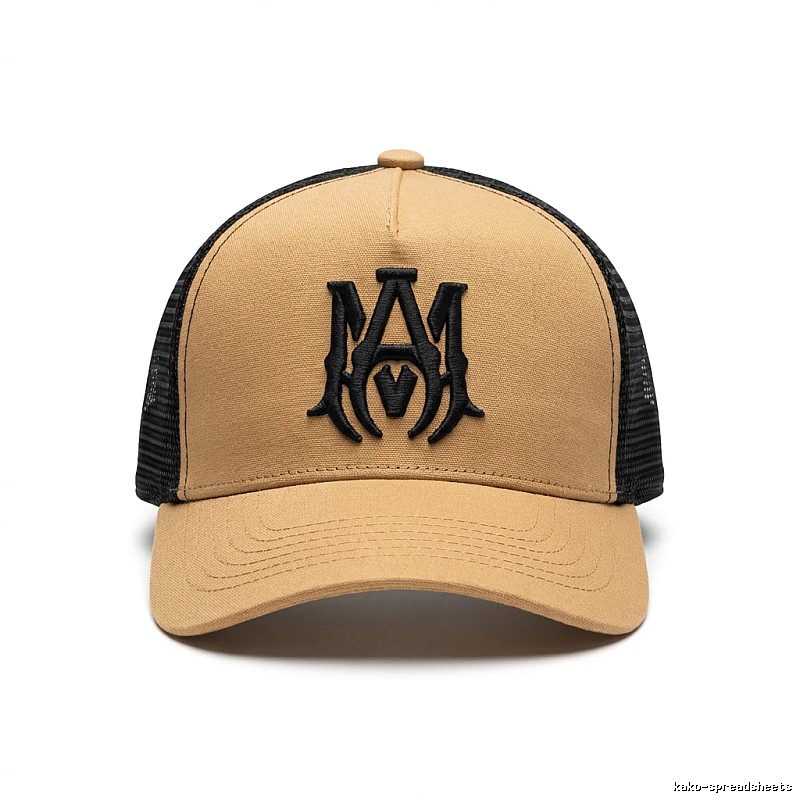 AMIRI Retro Style Brown and Black Patchwork Hat