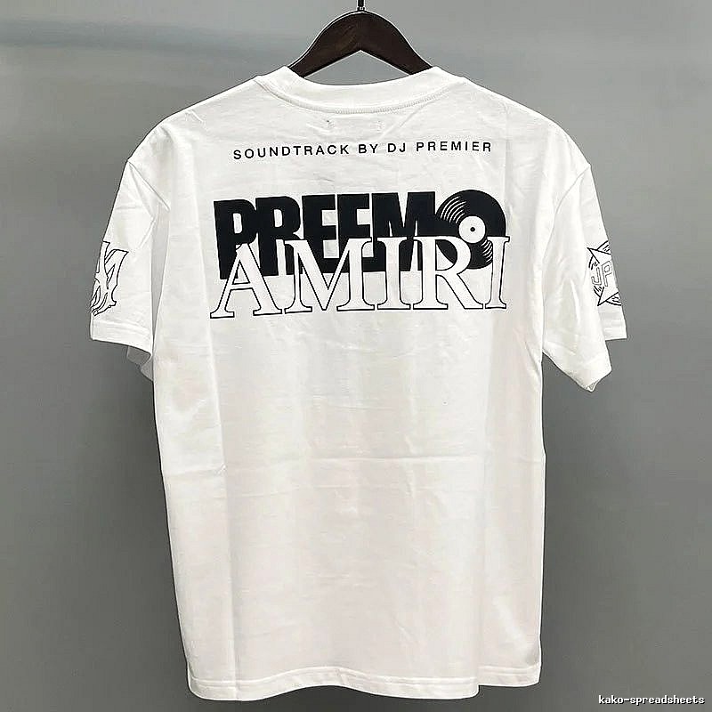 Amiri White Black Records Graphic T-Shirt Coffee Run