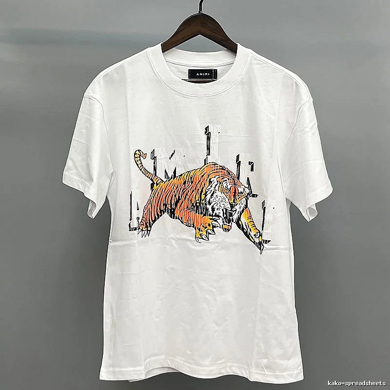 Amiri White Records Graphic T-Shirt Modern Fit