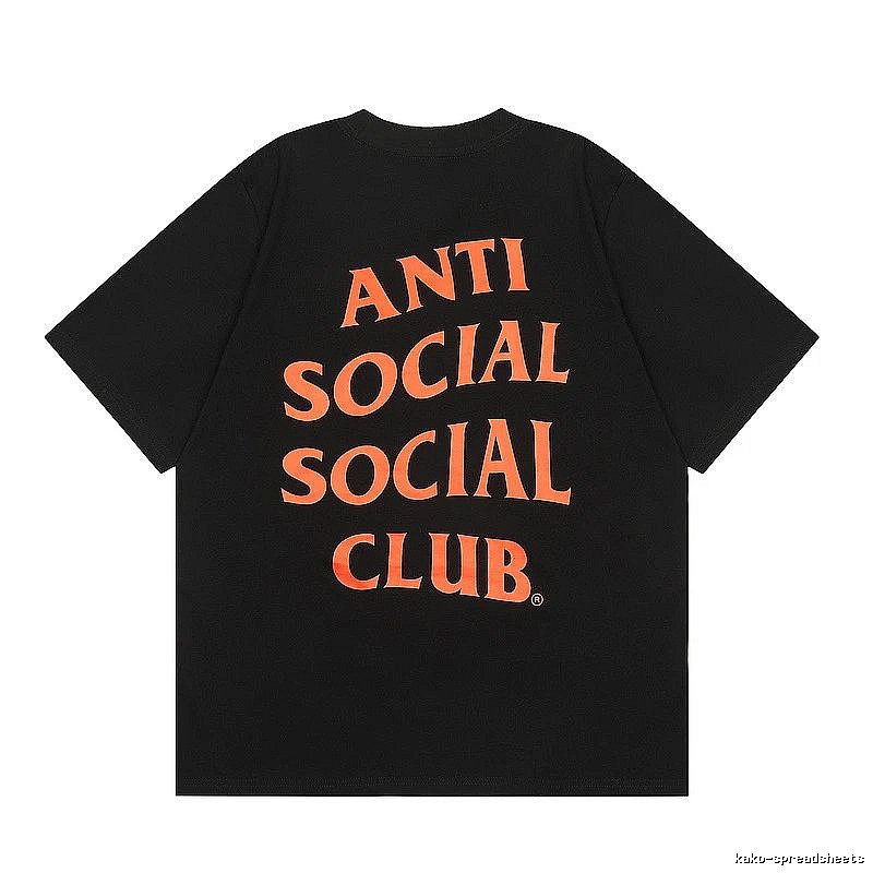 Anti Social Social Club Classic Logo T-shirt Black Orange Anti for Daily Styling