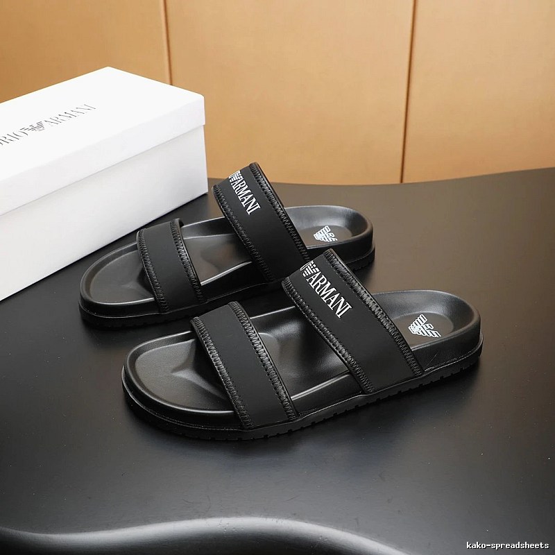 Armani Casual Style Black Slides