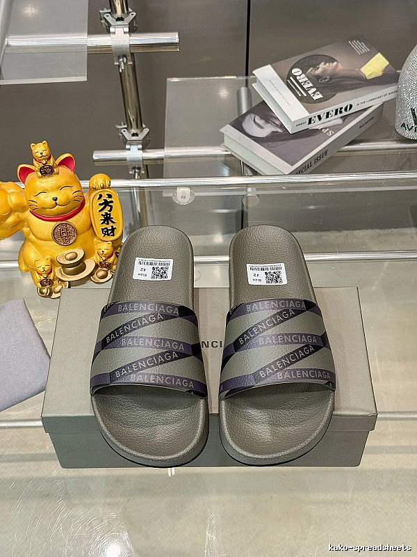 Balenciaga All-over Print Trendy Cool Grey Slide Slipper