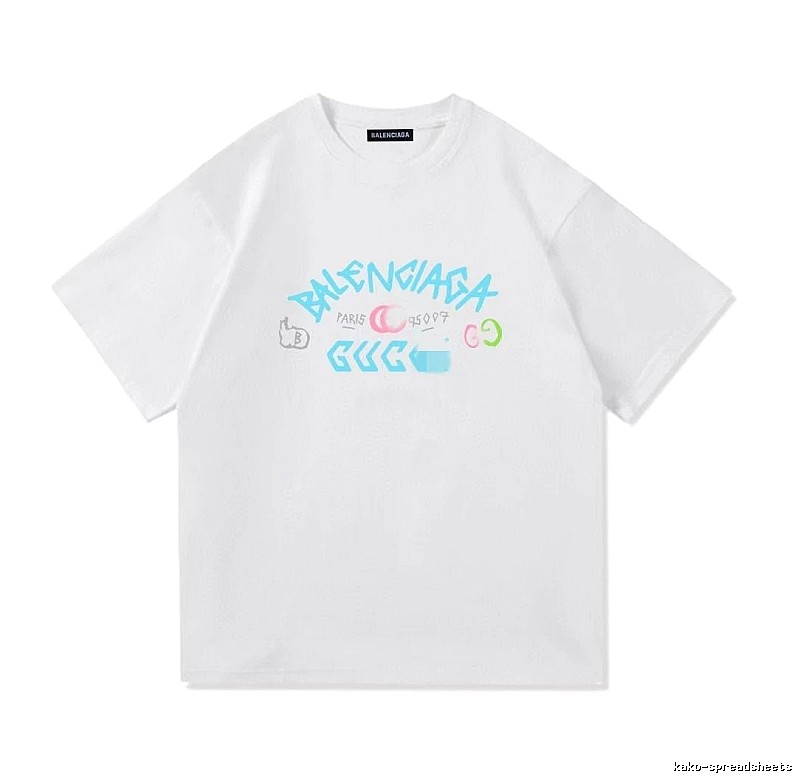 Balenciaga Co-branded Graffiti Street Style White T-Shirt