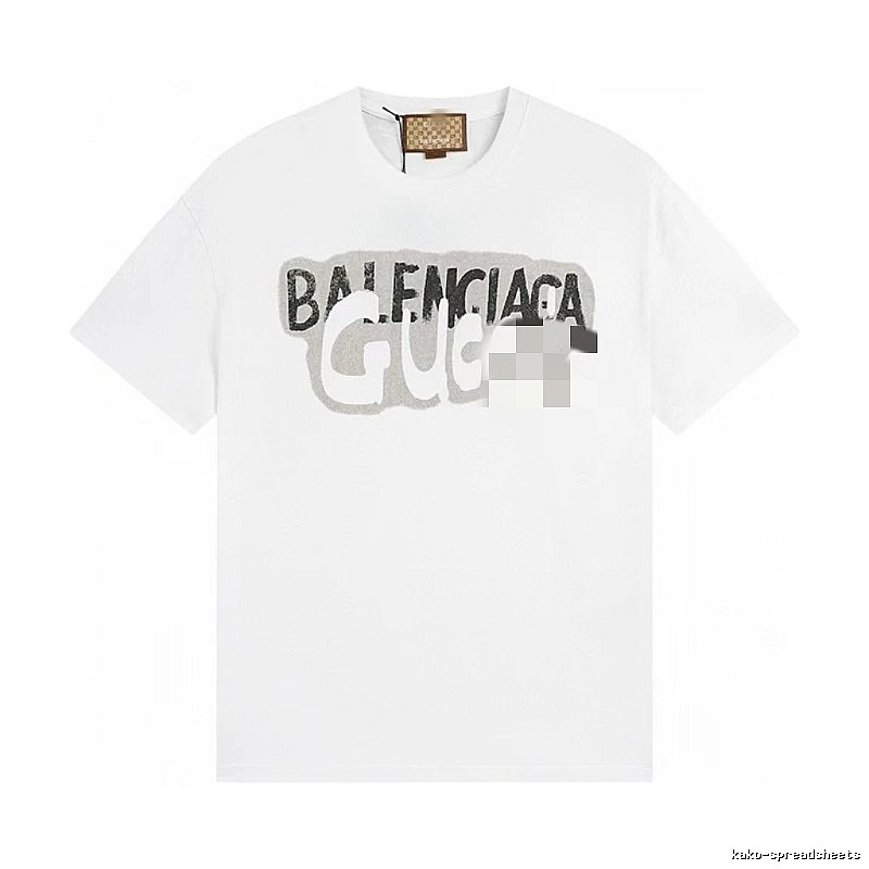 Balenciaga Co-branded Graffiti-style White T-Shirt