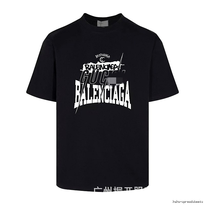 Balenciaga Co-branded Street Style Black Short-sleeve T-shirt
