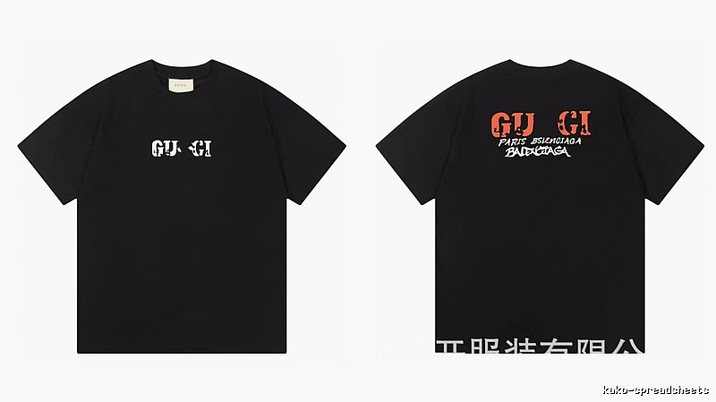 Balenciaga Co-branded Street Style Printed Black T-Shirt