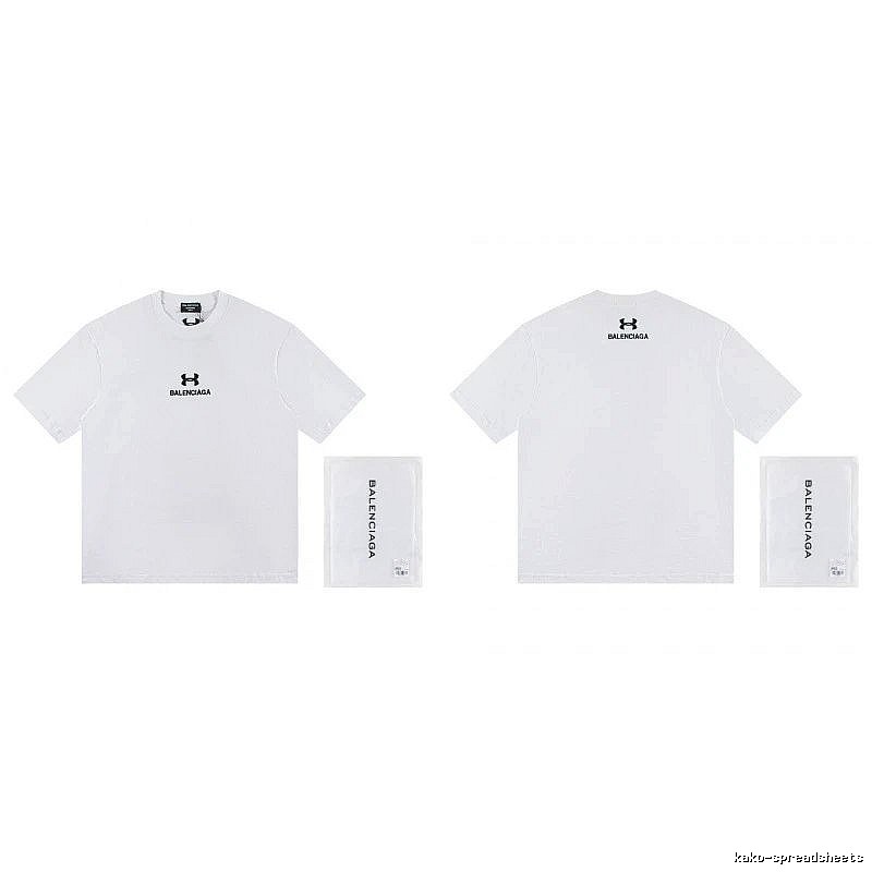 Balenciaga Co-branded Trendy Printed White T-Shirt