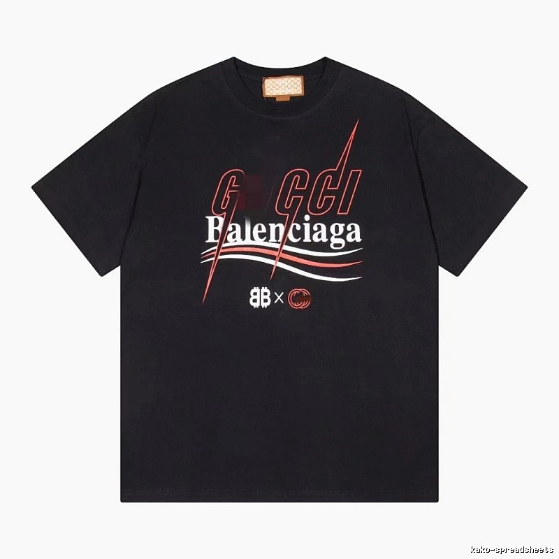 Balenciaga Co-branded Trendy Style Black Short-sleeve T-shirt