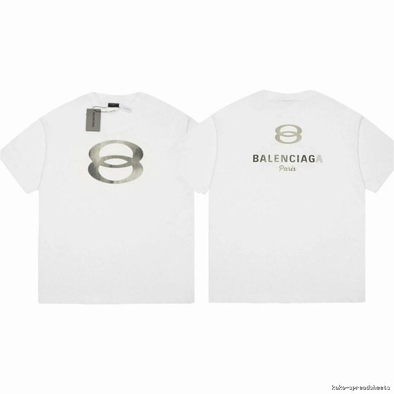 Balenciaga Double 8 Print Street Style White T-Shirt