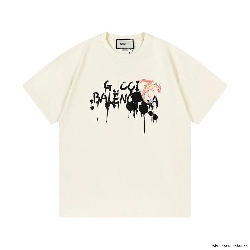 Balenciaga Graffiti Collaboration Street Style Off-White T-Shirt