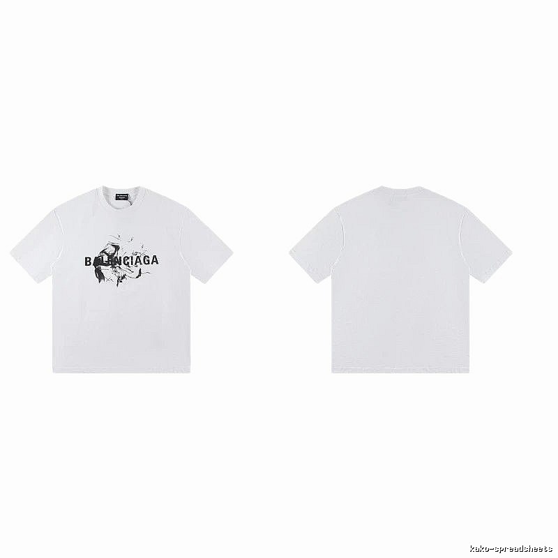 Balenciaga Graffiti Print Street Style White T-Shirt