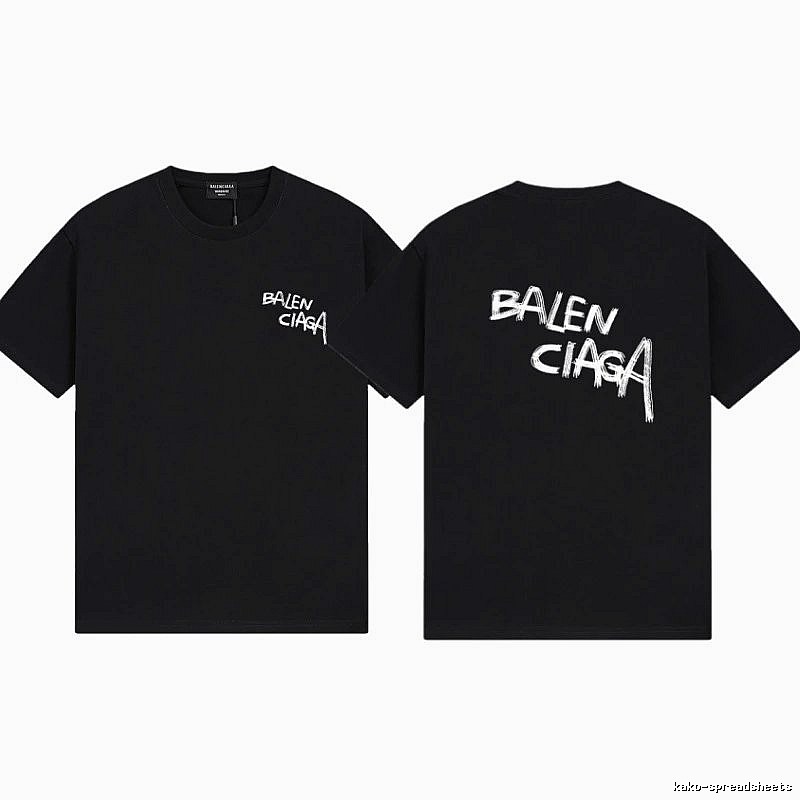 Balenciaga Graffiti Street Style Black Short-sleeve T-shirt