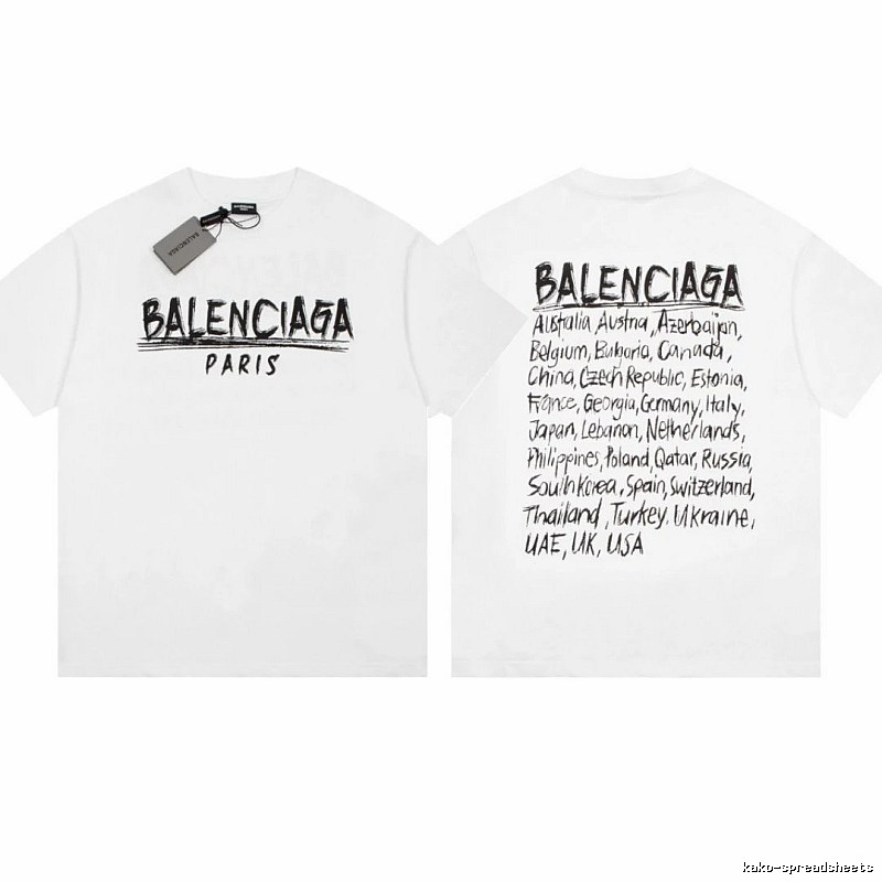 Balenciaga Graffiti Street Style White Short Sleeve T-Shirt