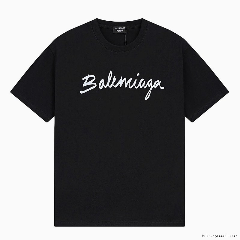 Balenciaga Handwritten Trendy Style Black T-shirt