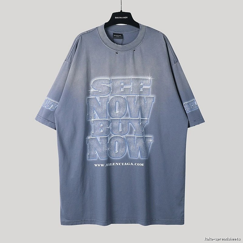 Balenciaga letter grey short-sleeve