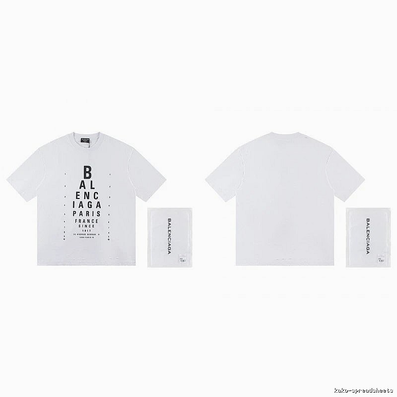 Balenciaga Letter Print Street Style White T-Shirt