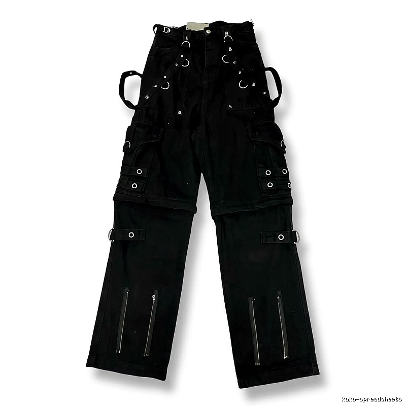 Balenciaga punk-style black cargo pants