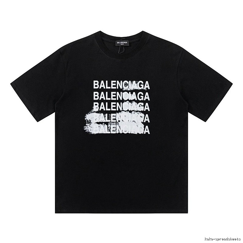 Balenciaga Repeated Print Trendy Black T-shirt
