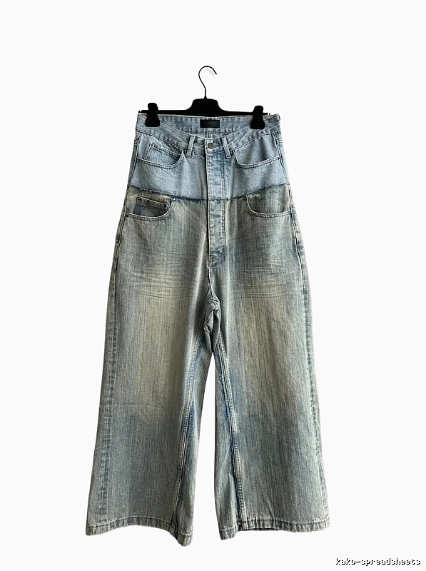 Balenciaga retro-style denim wide-leg pants