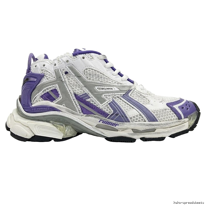 Balenciaga retro-style white and purple sports shoes