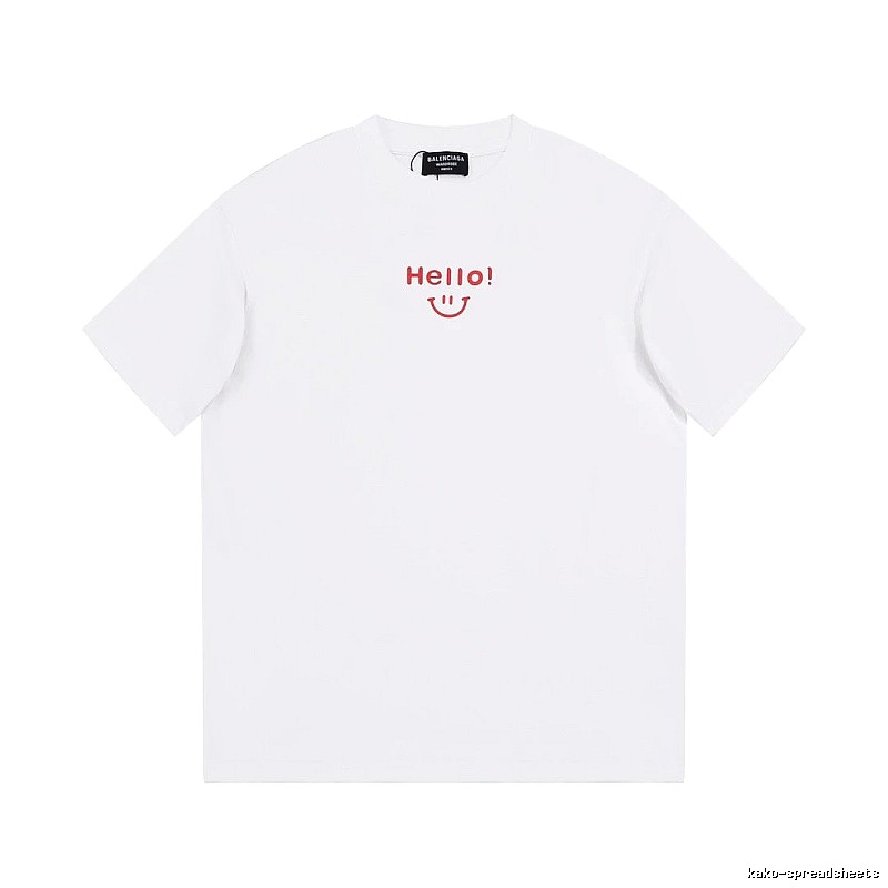 Balenciaga Smile Collection Minimalist Style White T-shirt