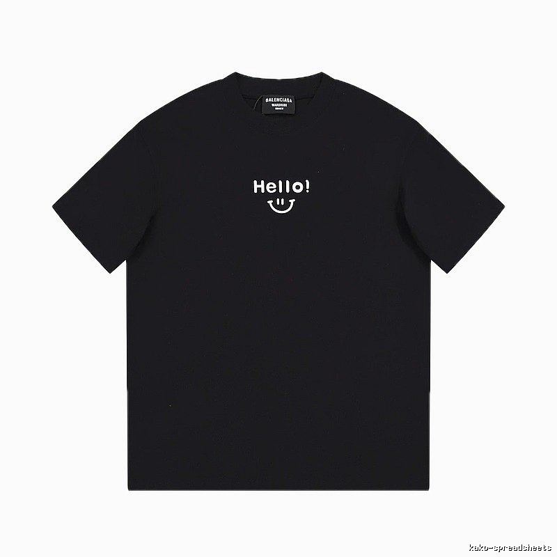 Balenciaga Smiley Print Street Style Black T-Shirt