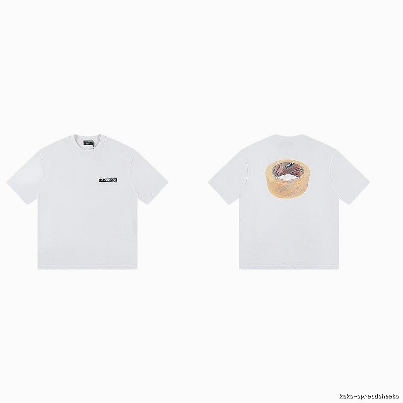 Balenciaga Tape Print Streetwear White T-Shirt