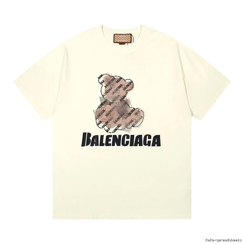 Balenciaga Trendy Off-white T-shirt with Bear Print