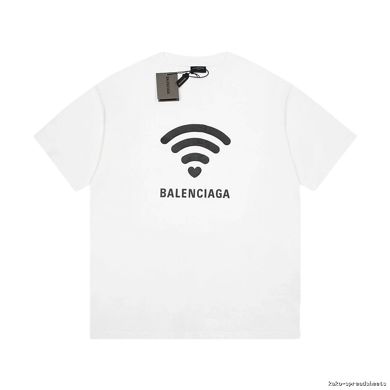 Balenciaga WiFi Printed Trendy White T-shirt