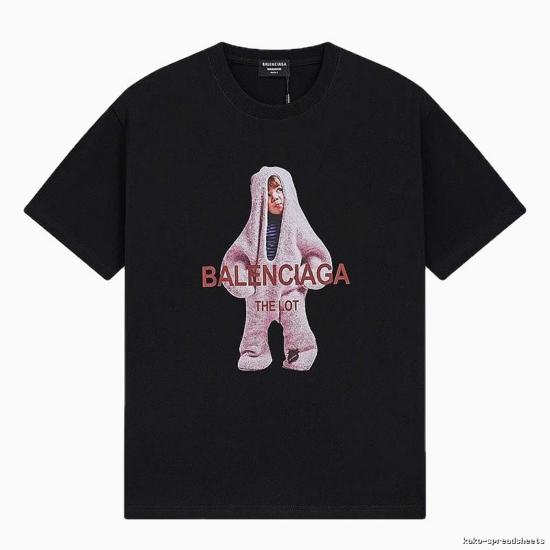 Balenciaga's childlike black T-shirt.