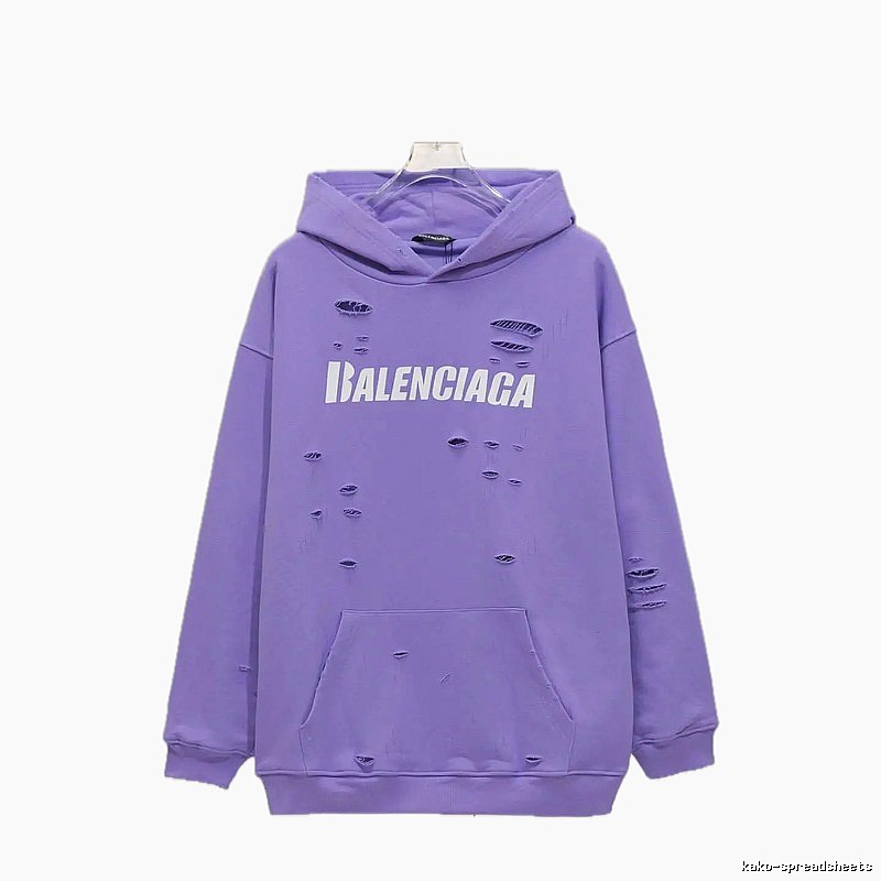 Balenciaga's ripped purple sweatshirt