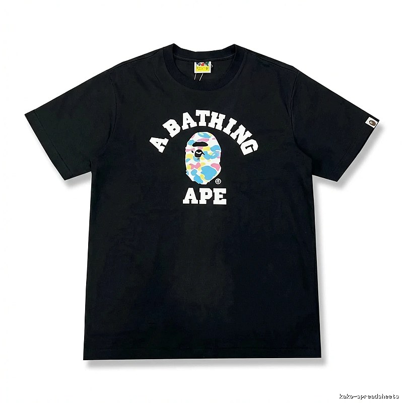 Bape Ape Camouflage Style Black T-shirt