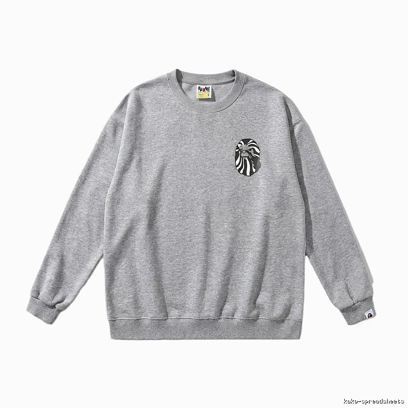 Bape Ape Head Minimalist Style Grey Sweatshirt