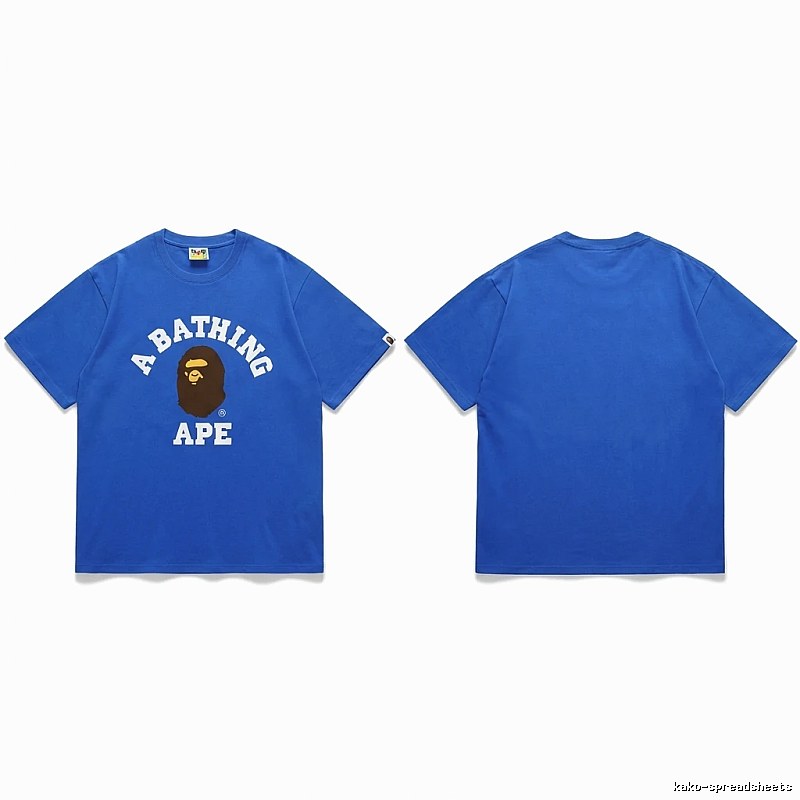 Bape Ape Head Simple Style Blue T-shirt