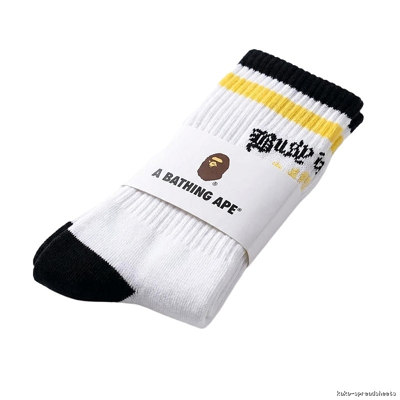 Bape Ape Head Sporty White Socks