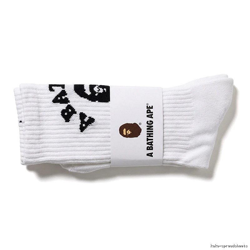 Bape Ape Head White Trendy Socks