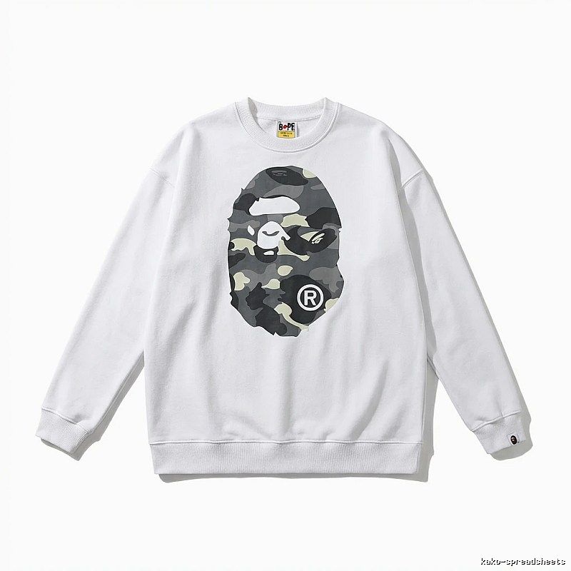 Bape Camouflage Ape Face White Sweatshirt