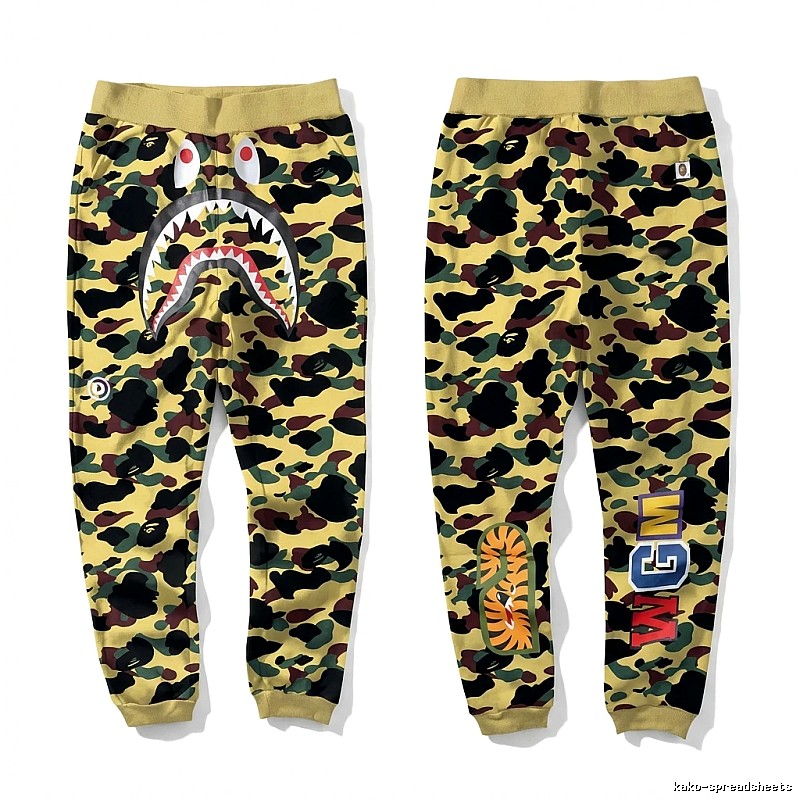 Bape camouflage shark pattern sweatpants