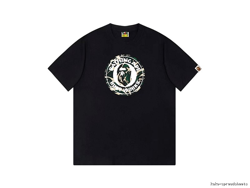 Bape camouflage style black T-shirt