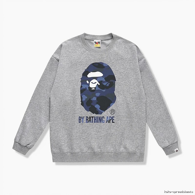 Bape camouflage-style gray sweatshirt