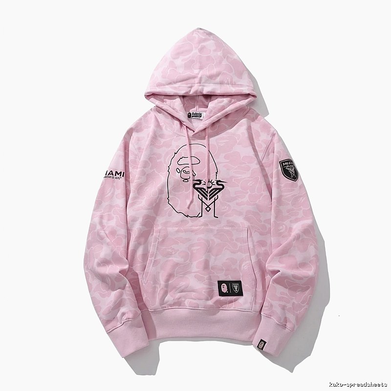 Bape camouflage-style pink hoodie