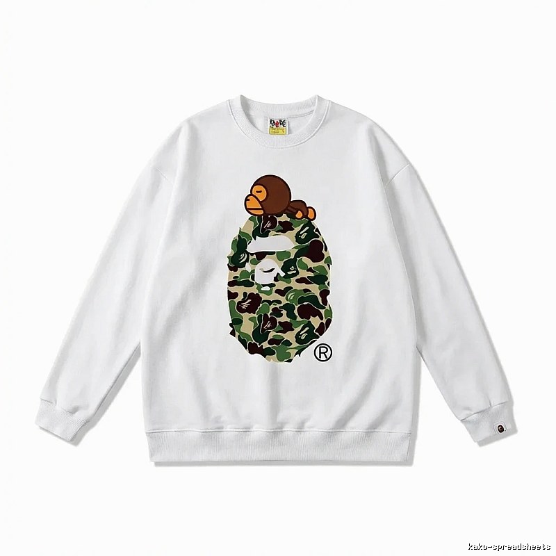 Bape camouflage style white sweatshirt