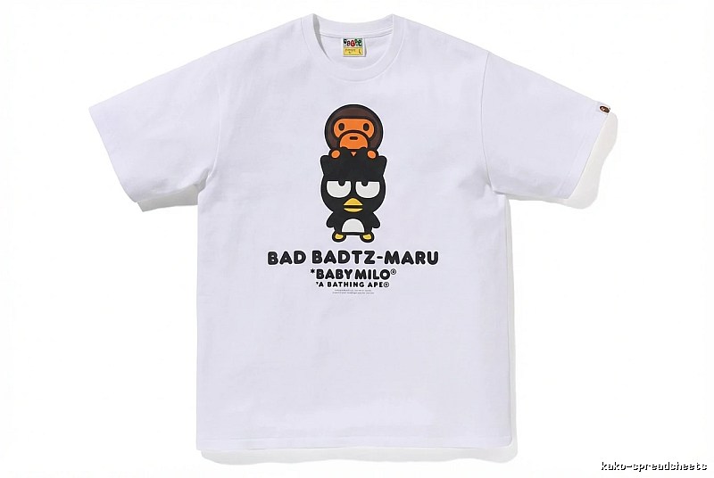 Bape cartoon - printed white T - shirt