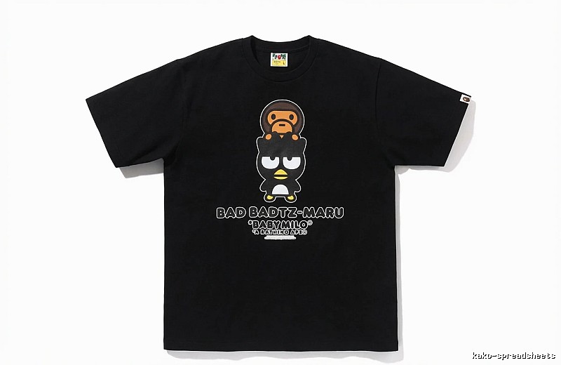 Bape Cartoon Trendy and Cool Style Black T-shirt