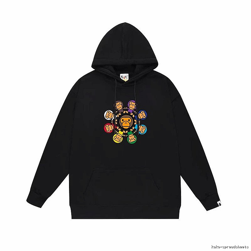 Bape Colorful Ape Style Black Hoodie